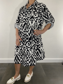 Lange blouse / jurk lilly zwart +SIZE
