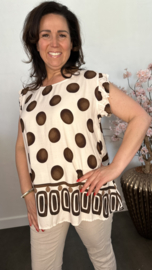 Top Dotty met ruche Beige