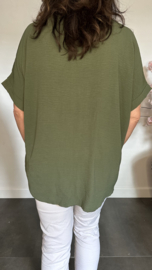 Shirt Kiki met knopen Army