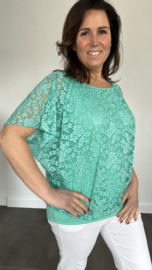 Blouse met boord KANT mint