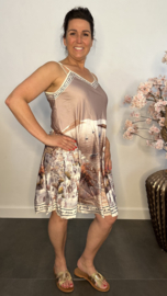 Jurk satijnlook Santorini Taupe