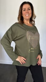 Sweater glitter j'adore army