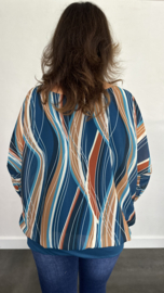 Blouse met boord Tess petrol