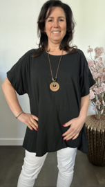 Shirt Jessica met ketting Zwart