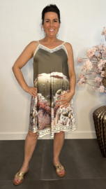 Jurk satijnlook Santorini Army