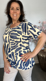 Ballon shirt met elastiek Fantasy Animal blauw