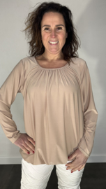 Ballon shirt travel met elastiek zand (licht)