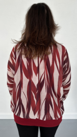 Blouse met boord bamboo bordeaux