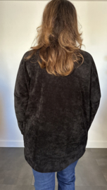 Baby rib sweater met ketting zwart