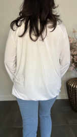 Ballon shirt travel met elastiek wit