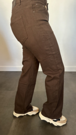 B.S. Wide leg/ high waist jeans bruin