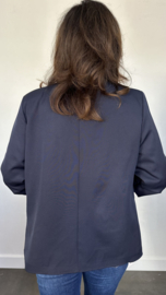 Blazer Marjan met gesmokte mouw marine