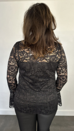 Kanten top Jill zwart  SALE