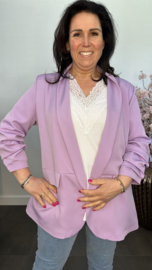 Blazer Marjan met gesmokte mouw lila