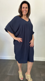 Jurk Camila met v-hals +SIZE marine