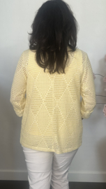 Opengewerkte blazer Geel