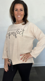 Velvet baby rib sweater Perfect beige/ zand