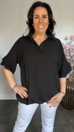 Top Luna met kraagje Zwart