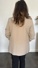 Blazer Marjan met gesmokte mouw taupe