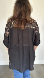 Blouse met kant Steffie zwart