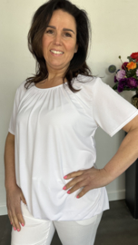Ballon shirt travel met elastiek wit