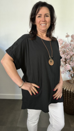 Shirt Jessica met ketting Zwart