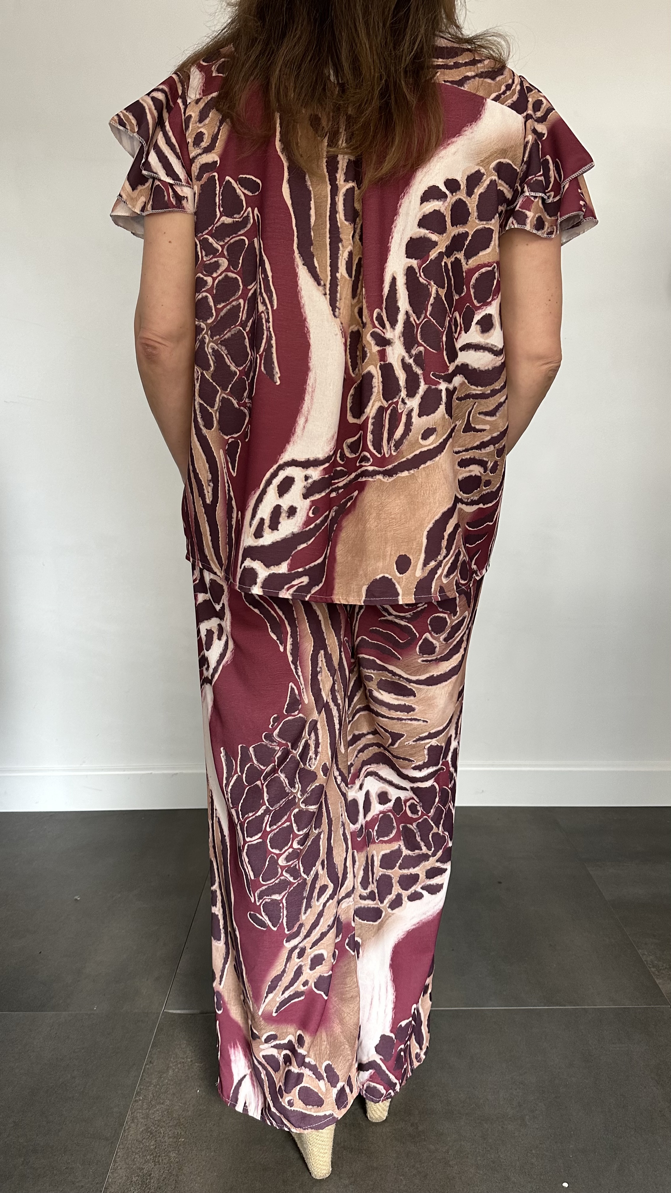 2-Delige set Morena met strik bordeaux SALE