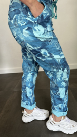 Joggjeans flowers & leaves +SIZE turquoise