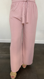 Flared crepe broek roze