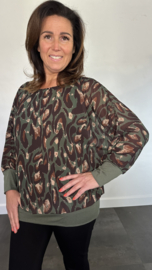 Blouse met boord new panter groen