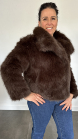 Kort bontjasje bruin (fake fur)