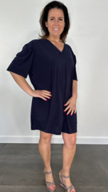 Tuniek / jurk Gina travel met pofmouw donker blauw