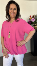 Top Maya korte mouw +SIZE fuchsia