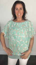 Blouse met boord giraffe mint