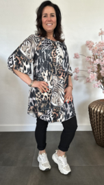 Tuniek soft met flared mouw Animal mix