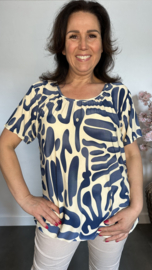 Ballon shirt met elastiek Fantasy Animal blauw