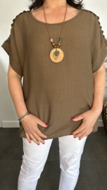 Shirt Nora kant +ketting Choco