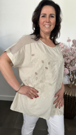 Blouse Irma broderie/ glitter Zand