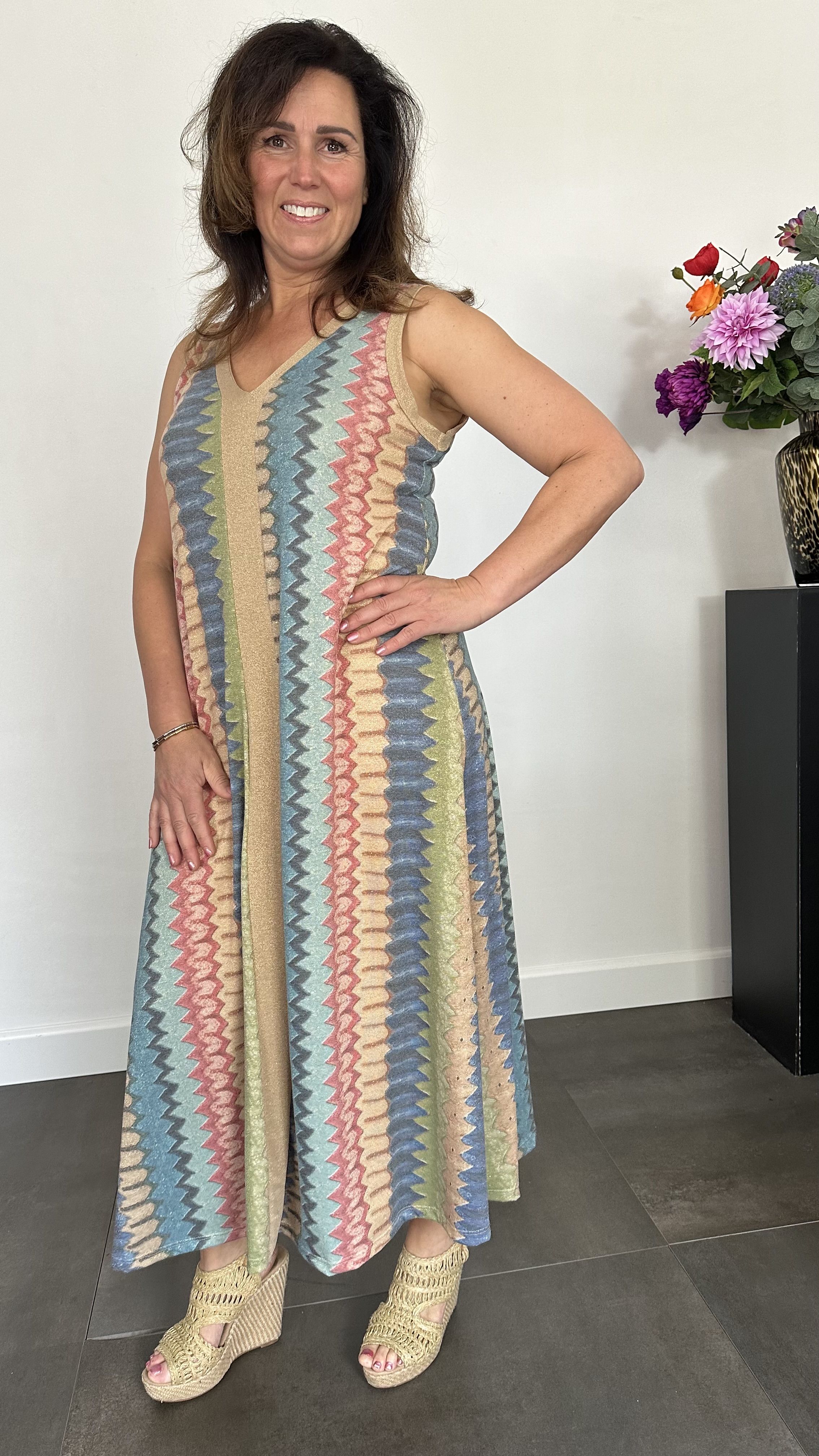 Jurk Vianna roze/ blauw
