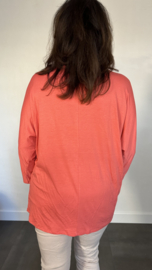 Shirt Debby met vleermuismouw koraal