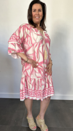 Jurk Linda met strook pink/roze