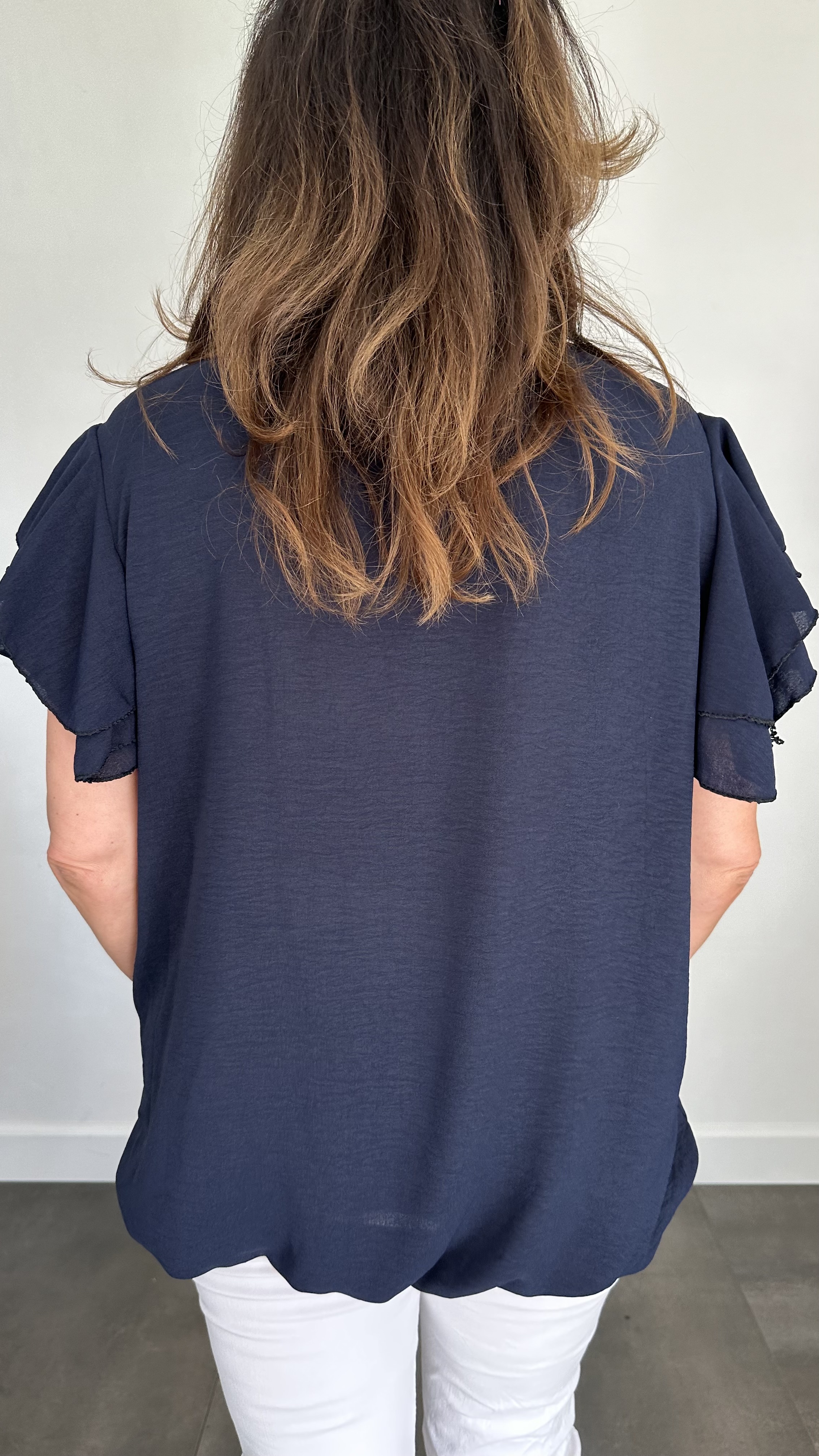 Shirt Celine met ketting +SIZE marine