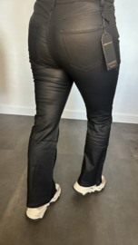 B.S. Lederlook broek FLARED zwart