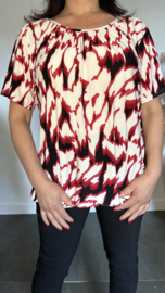 Ballon shirt met elastiek  Wild flames rood