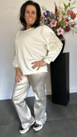 Lederlook broek G-smack "Wide leg" goud