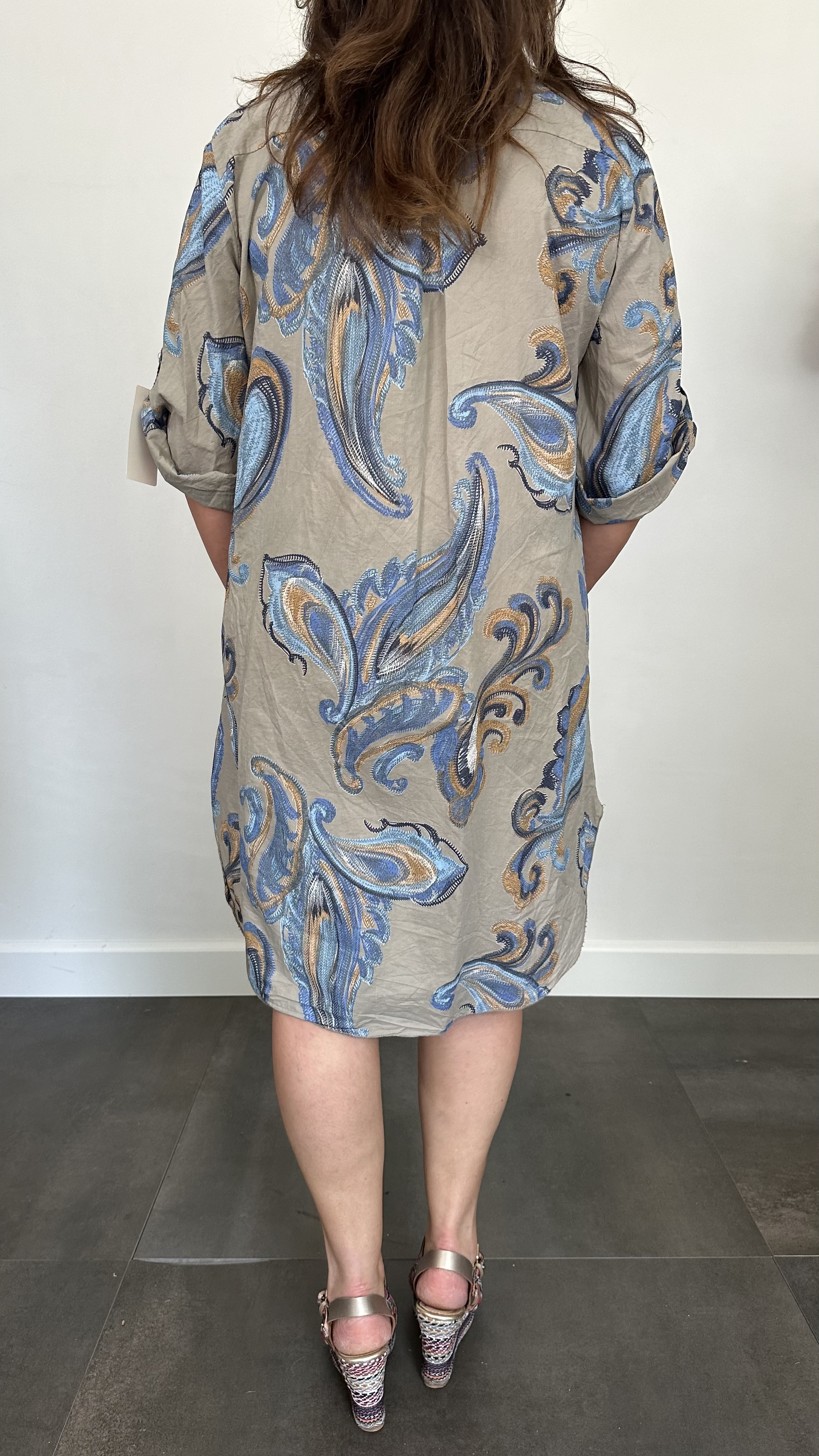 Blouse/jurk Sanne paisley taupe