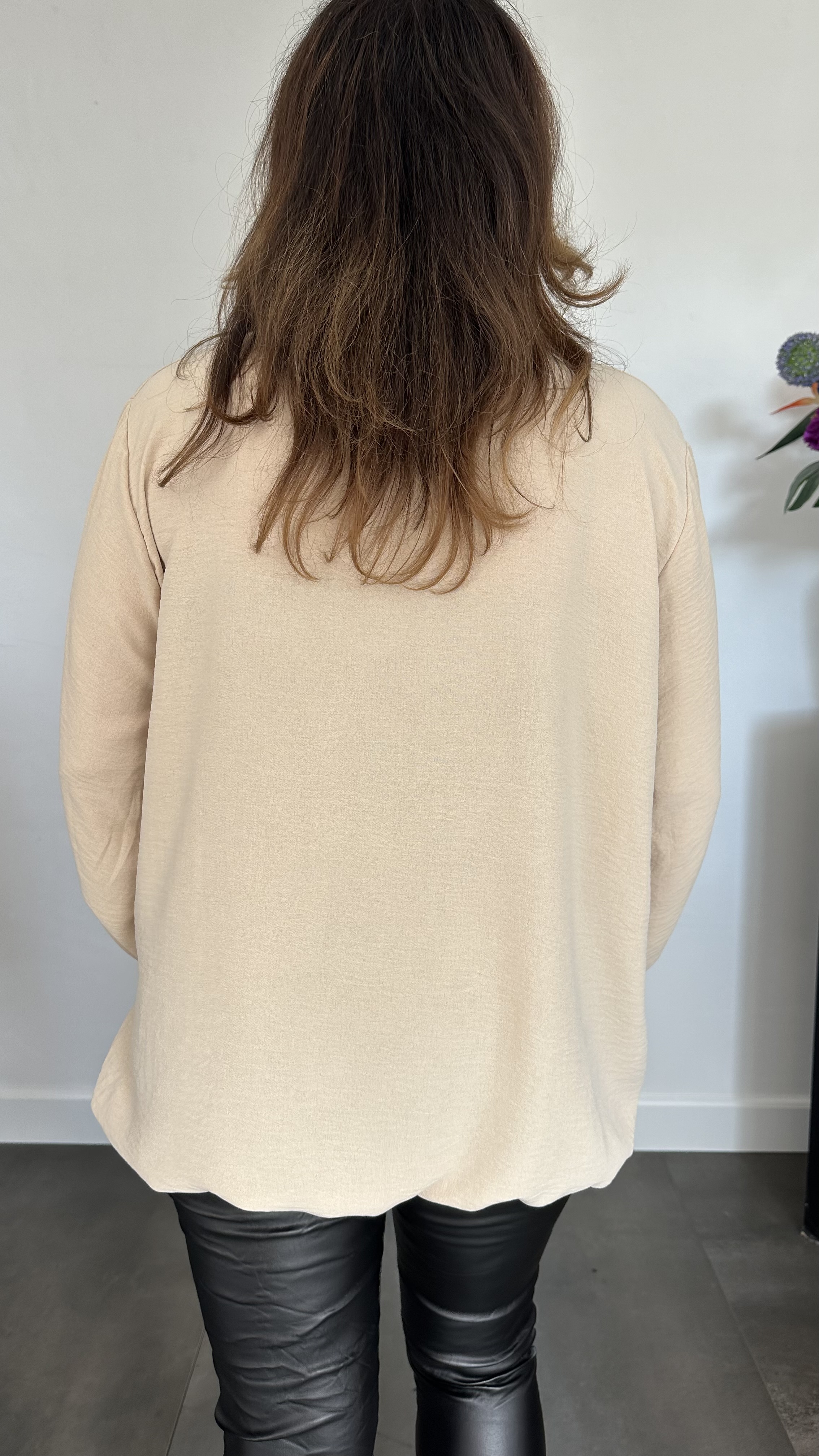 Top Maya lange mouw +SIZE zand