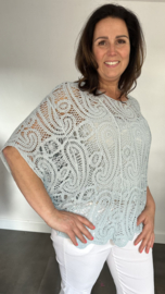 Gehaakte kanten top Valerie 2-delig jeans blauw
