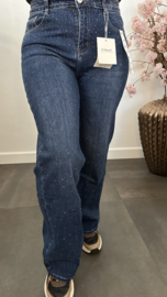 G-smack Wide leg stretch jeans Silver Sparkle