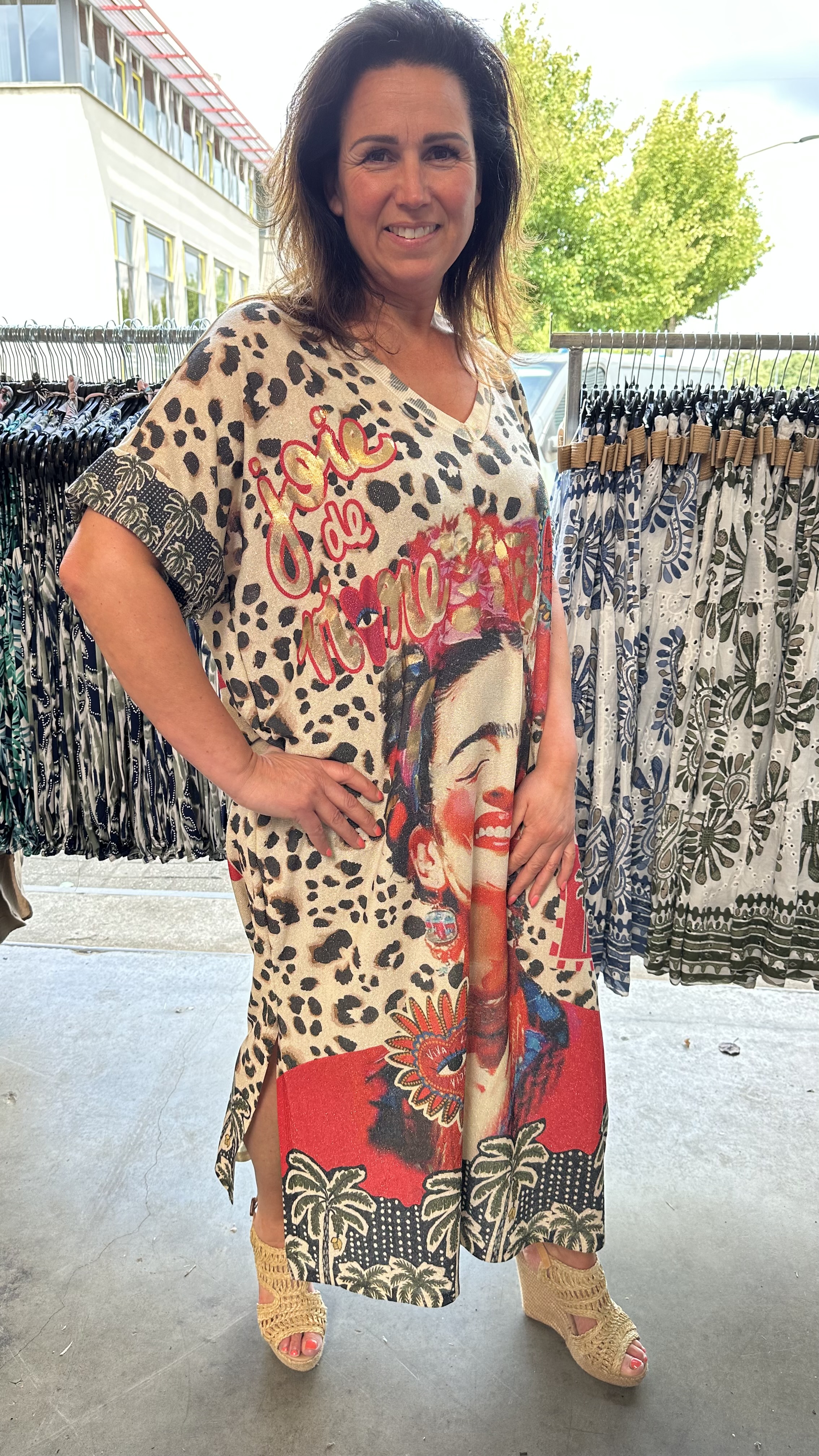 Jurk Inez panter/bloemen +SIZE
